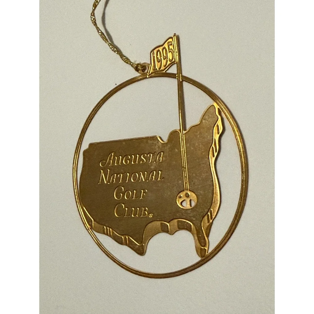 VERY RARE 1995‎ MASTERS 24k GOLD PLATE GOLF AUGUSTA NATIONAL CHRISTMAS ORNAMENT